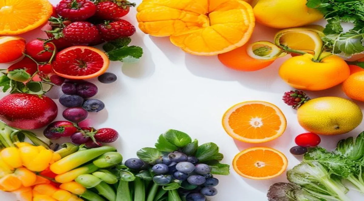 Buntes Obst und Gemüse als natürliche Vitaminquellen